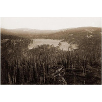 Dams and Lake, Nevada County, California, Distant View, about 1871-Paper Art-24"x17"