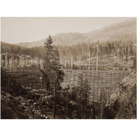 Dam and Lake, Nevada County, California, Near View, about 1871-Paper Art-24"x19"