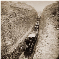 Bloomer Cut near Auburn, California, 800 feet long and 63 feet high, 1866-1869-Paper Art-24"x24"