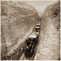 Bloomer Cut near Auburn, California, 800 feet long and 63 feet high, 1866-1869-Paper Art-26"x26"