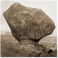 Perched Rock, Rocker Creek, Arizona, with sitting man, 1872-Paper Art-26"x26"