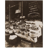 Rue Sainte-Opportune - Produce Display, rue Sainte-Opportune. Sepia-Paper Art-22"x26"