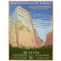Zion National Park, ca. 1938-Paper Art-14"x18"