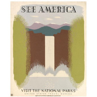 See America Visit the National Parks, ca. 1936-1940-Paper Art-18"x22"