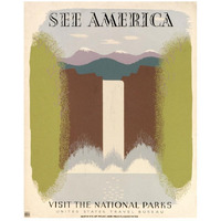 See America Visit the National Parks, ca. 1936-1940-Paper Art-22"x26"