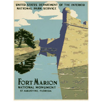 Fort Marion National Monument, St. Augustine, Florida, ca. 1938-Paper Art-20"x26"