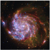 Spitzer-Hubble-Chandra Composite of M101-Paper Art-38"x38"