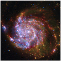 Spitzer-Hubble-Chandra Composite of M101-Paper Art-42"x42"
