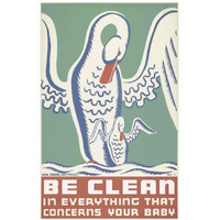 Be clean in everything that concerns your baby-Paper Art-16"x24"