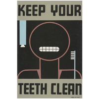 Keep your teeth clean-Paper Art-18"x26"