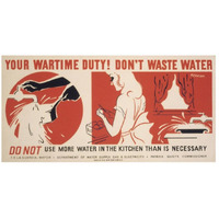 Do not use more water in the kitchen than is necessary-Paper Art-26"x14"