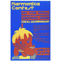 Harmonica Contest in Central Park-Paper Art-22"x32"