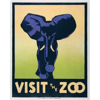 Visit the zoo - Elephant-Paper Art-24"x30"