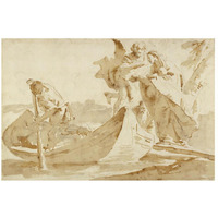 Flight into Egypt (recto); Various Studies (verso)-Paper Art-26"x18"