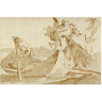 Flight into Egypt (recto); Various Studies (verso)-Paper Art-62"x42"