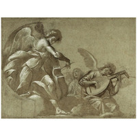 Angel Musicians (recto); Head Studies (verso)-Paper Art-42"x32"