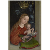 Madonna and Child in a Window-Paper Art-14"x20"