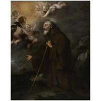 The Vision of Saint Francis of Paola-Paper Art-22"x26"