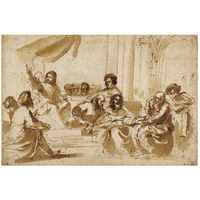 Christ Preaching in the Temple-Paper Art-26"x18"