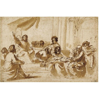 Christ Preaching in the Temple-Paper Art-62"x42"