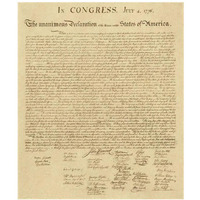 U.S. Declaration of Independence - Decorative Sepia-Paper Art-20"x24"