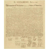 U.S. Declaration of Independence - Decorative Sepia-Paper Art-32"x38"