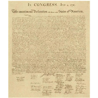 U.S. Declaration of Independence - Decorative Sepia-Paper Art-36"x42"