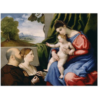 Madonna and Child with Two Donors-Paper Art-26"x20"