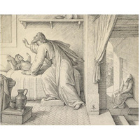 Elijah Revives the Son of the Widow of Zarephath-Paper Art-30"x24"
