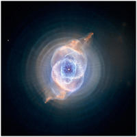 Cat's Eye Nebula, NGC 6543, May 4 2002-Paper Art-26"x26"