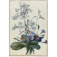 A Bouquet of Flowers with Insects-Paper Art-34"x50"