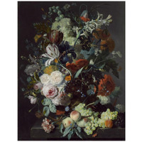 Still Life with Flowers and Fruit, c. 1715-Paper Art-32"x42"