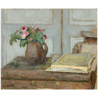 The Artist's Paint Box and Moss Roses, 1898-Paper Art-18"x15"