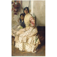 Pepilla the Gypsy and Her Daughter-Paper Art-29"x46"