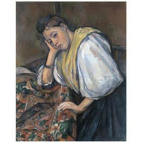 Young Italian Woman at a Table-Paper Art-30"x37"