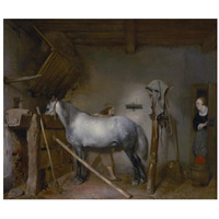 Horse Stable-Paper Art-32"x27"