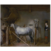 Horse Stable-Paper Art-46"x39"