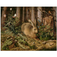 A Hare in the Forest-Paper Art-22"x18"