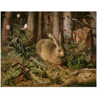 A Hare in the Forest-Paper Art-26"x22"