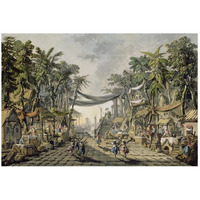 Market Scene in an Imaginary Oriental Port-Paper Art-26"x18"