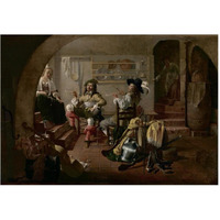 Interior with Soldiers and Women-Paper Art-62"x42"
