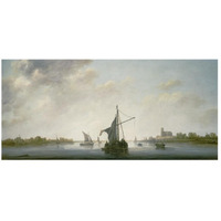 A View of the Maas at Dordrecht-Paper Art-46"x23"