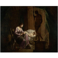 Penelope Unraveling Her Web-Paper Art-37"x30"