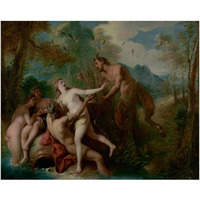Pan and Syrinx-Paper Art-37"x30"