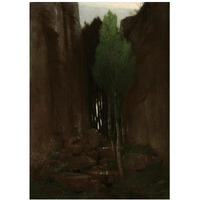 Quell in einer Felsschlucht (Spring in a Narrow Gorge)-Paper Art-18"x24"
