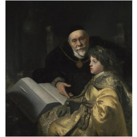 Prince Charles Louis of the Palatinate with his Tutor Wolrad von Plessen in Historical Dress-Paper Art-35"x38"