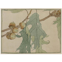 Oak/Acorns-Paper Art-34"x26"