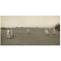 Six Boys With A Ball And Three Bats, Playing Three Old Cat-Paper Art-26"x14"