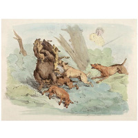 Hunting Dogs Attacking A Bear, 1817-Paper Art-34"x26"