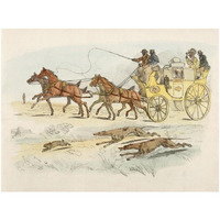 People On A Carriage Watching Dogs Chasing A Rabbit, 1817-Paper Art-18"x14"